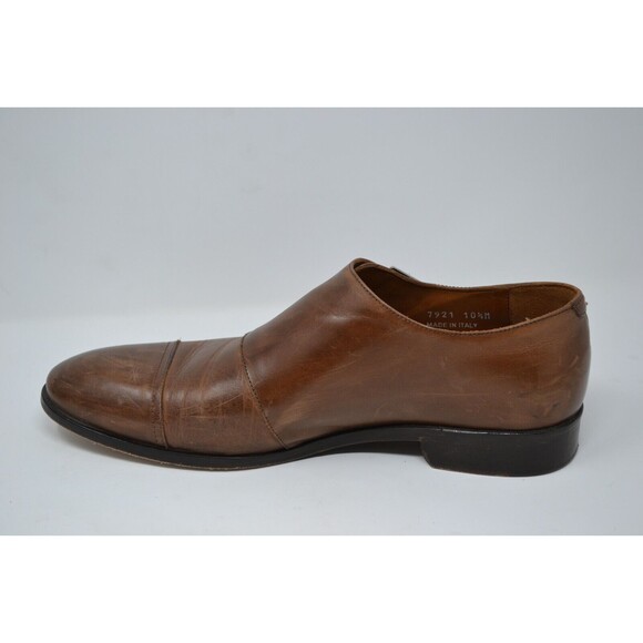 Massimo Matteo 7921 Cuoio Brown Single Monk Dress Shoes Mens 10.5 M Oxford ITALY main image 14